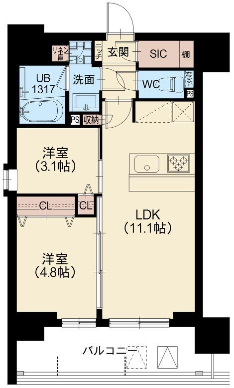 スプランディッド南千住DUE スプランディッド南千住DUE(2LDK/12階)の間取り写真