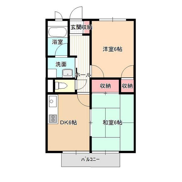 サープラスたちばな2(2DK/2階)の間取り写真
