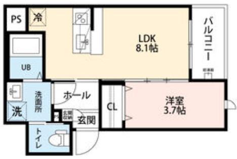 ROBOT HOME 平野(1LDK/3階)の間取り写真
