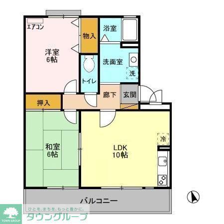 ミルフィーユ壱番館(2LDK/3階)の間取り写真