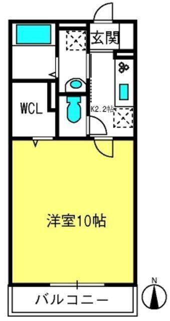 フォレストテラス大宮(1K/1階)の間取り写真