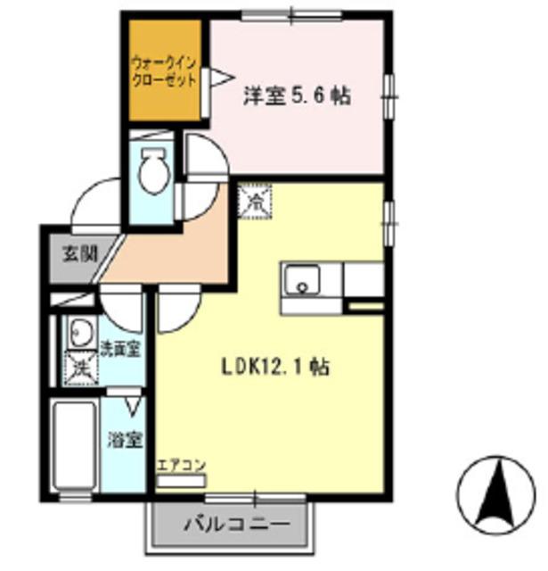 メゾンヒロ(1LDK/2階)の間取り写真