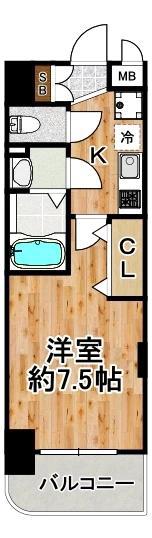 LUXE此花(1K/8階)の間取り写真