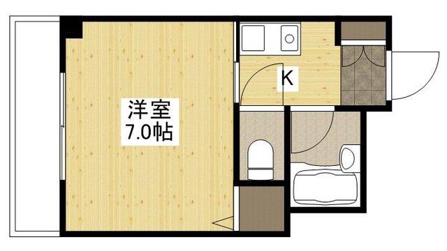 比治山エコテラス(1K/5階)の間取り写真