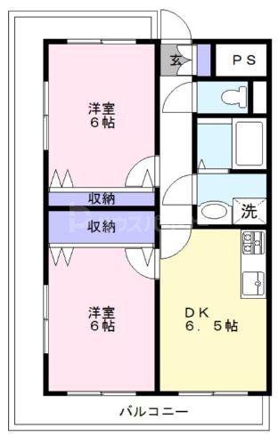 ラフィーヌ有川壱番館(2DK/3階)の間取り写真