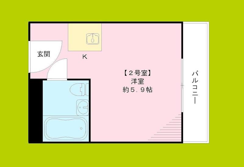 ファンターナ上本町(ワンルーム/4階)の間取り写真