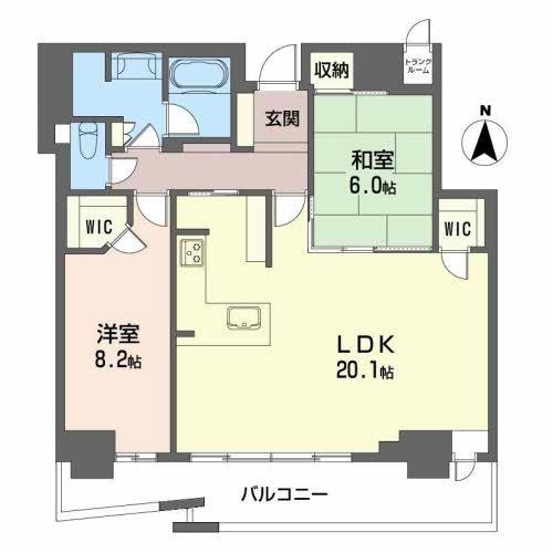 大阪ひびきの街 ザ・サンクタスタワー(2LDK/26階)の間取り写真