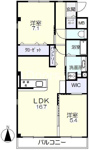 クレセント中仙道VI(2LDK/2階)の間取り写真