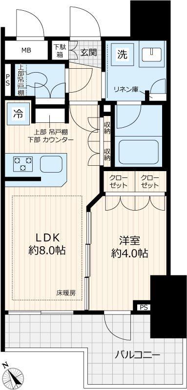 インプレストコア四谷坂町(1LDK/9階)の間取り写真