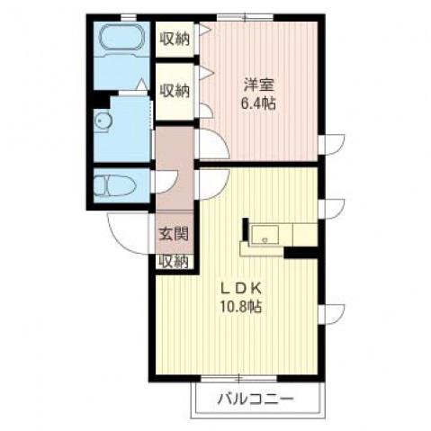 ファイン・ヒルズ B(1LDK/2階)の間取り写真