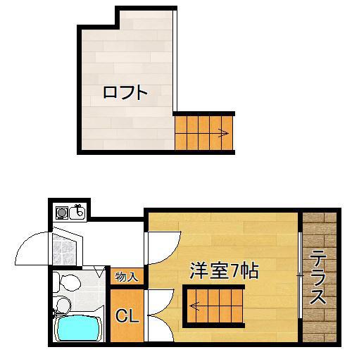 BMハウス平野(1K/2階)の間取り写真