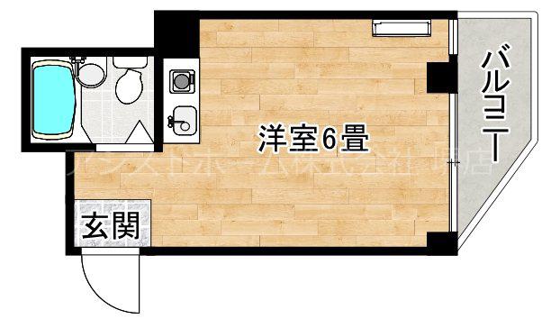ビッグウエスト今池(ワンルーム/3階)の間取り写真