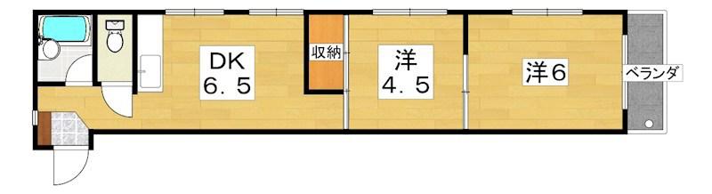 千功ハイツ(2DK/3階)の間取り写真