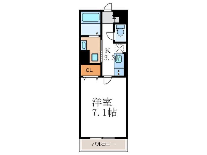 セジュールUMEDA(1K/2階)の間取り写真
