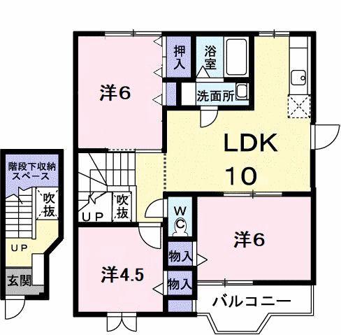 スカイフォー(3LDK/2階)の間取り写真