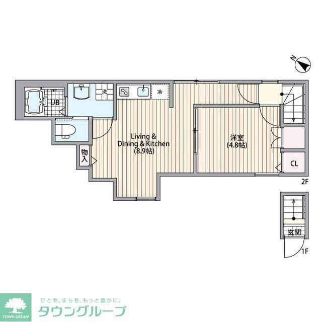 サザンロード新小岩II(1LDK/2階)の間取り写真