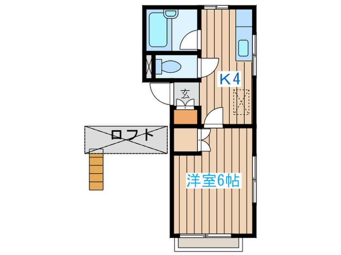 CUBBY2番館(1K/1階)の間取り写真
