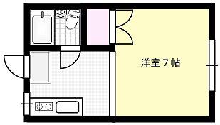 ハイラーク東大崎A(1K/2階)の間取り写真