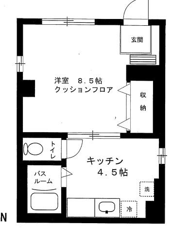 リバティーハウス(1K/1階)の間取り写真