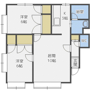 ソシアルトミイNO38(2LDK/1階)の間取り写真