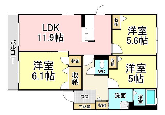 ソレーユ学園台(3LDK/2階)の間取り写真