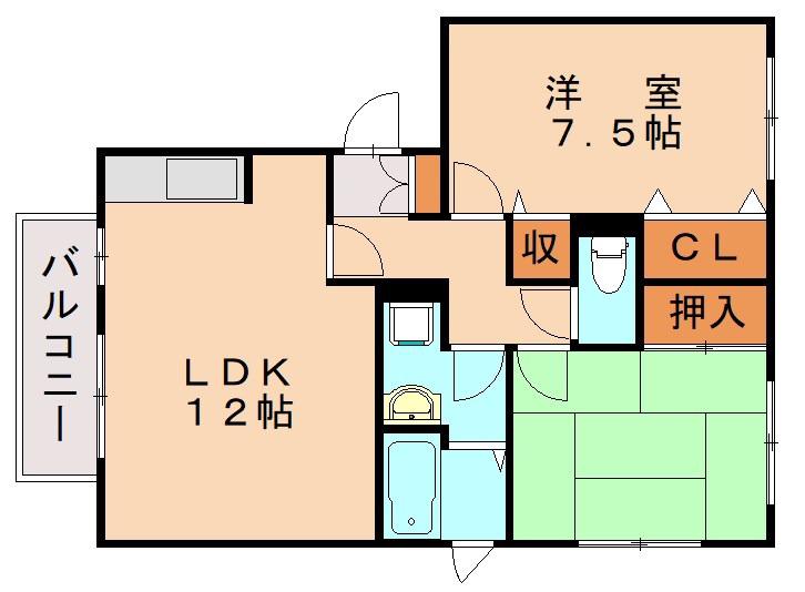 セジュール美幸(2LDK/1階)の間取り写真