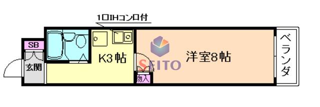 プレステル福島(1K/11階)の間取り写真