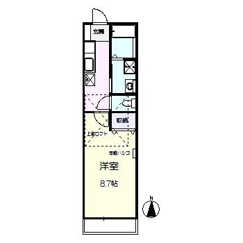 ドエル池上(1K/2階)の間取り写真