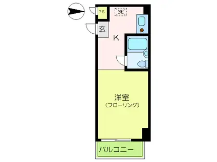 ヒルズ山手西(ワンルーム/1階)の間取り写真