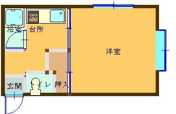 リーベ21(1K/2階)の間取り写真