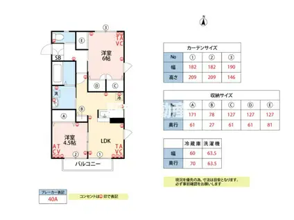 プレミアコートI(2LDK/1階)の間取り写真