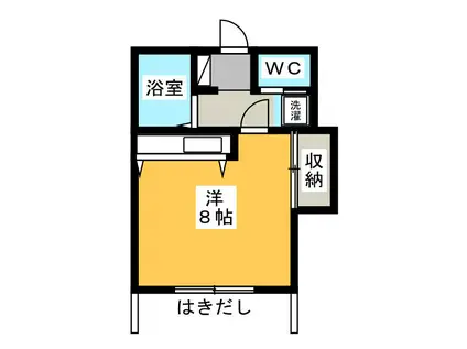 コーポベルフォール(ワンルーム/1階)の間取り写真