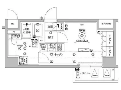 セジョリ墨田イーストIII(ワンルーム/3階)の間取り写真