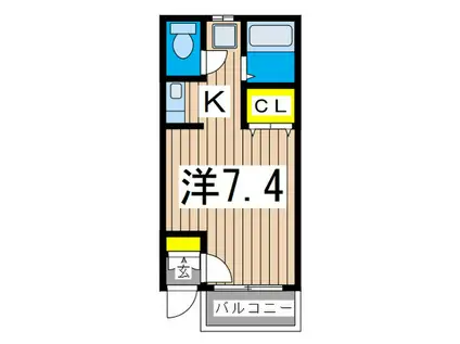 コーポ熊谷(ワンルーム/1階)の間取り写真