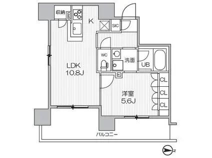 SEASON FLATS元浅草4丁目(1LDK/7階)の間取り写真