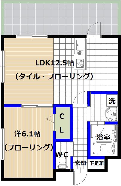 マーベル寿扇(1LDK/10階)の間取り写真