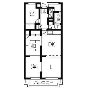 ヒルズ富士(3LDK/3階)の間取り写真