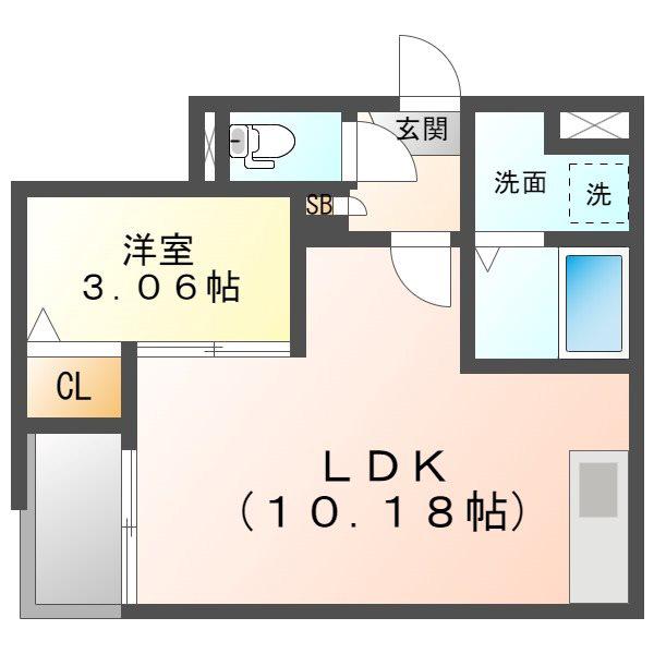 JACK INOMORI I(1LDK/3階)の間取り写真