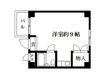 ツインナガセ(ワンルーム/3階)の間取り写真