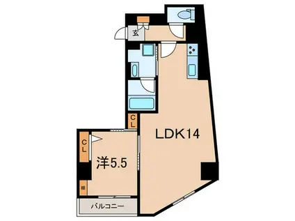 パークレジデンス東大井(1LDK/6階)の間取り写真