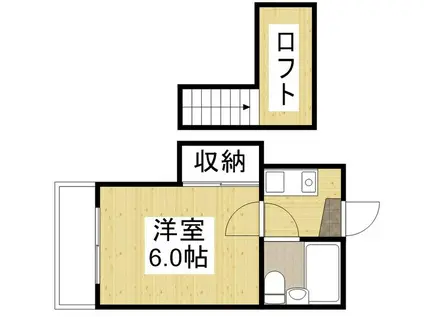 クオーレ皆実(1K/2階)の間取り写真