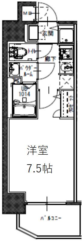 S-RESIDENCE大阪九条ノース(1K/9階)の間取り写真