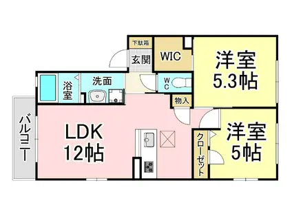 アールエムハイツIV(2LDK/2階)の間取り写真