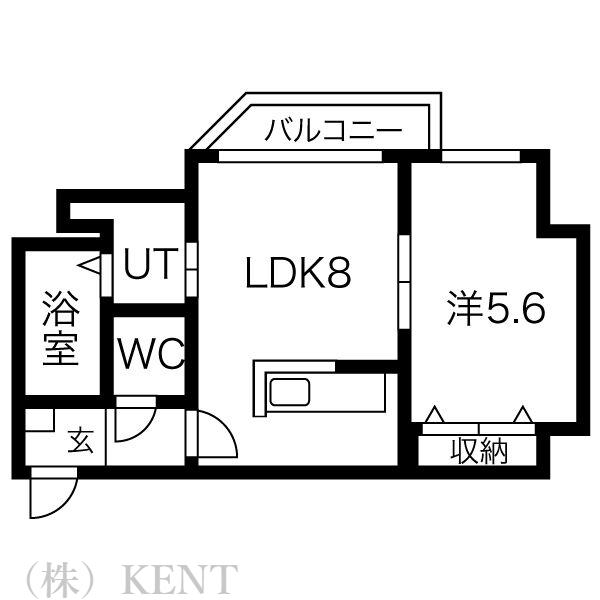 オリエントステージ表参道(1LDK/3階)の間取り写真