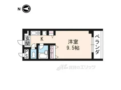 ノースビレッジ草津(ワンルーム/1階)の間取り写真