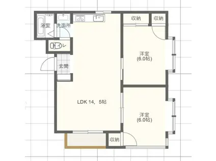 アーバンプレジオ(2LDK/2階)の間取り写真