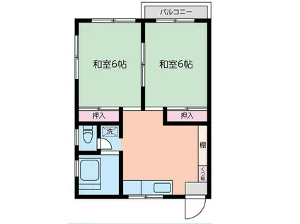 清宮ビル(2DK/2階)の間取り写真