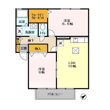 ボヌール ABCDE(2LDK/1階)の間取り写真
