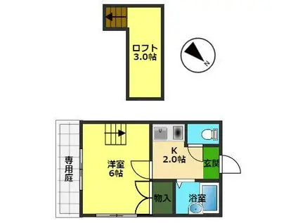 ホワイトパレス(1K/1階)の間取り写真