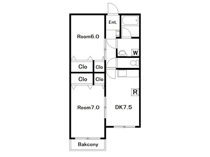 MEILLEUR.Y(2DK/2階)の間取り写真